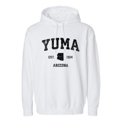 Yuma Arizona Az Vintage Sports Design Garment-Dyed Fleece Hoodie