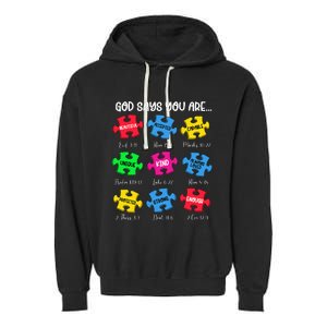 You Are Autism Awareness Puzzle Bible Verses Christian Garment-Dyed Fleece Hoodie