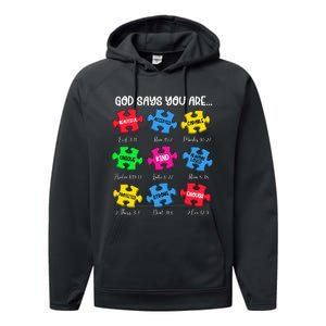 You Are Autism Awareness Puzzle Bible Verses Christian Performance Fleece Hoodie