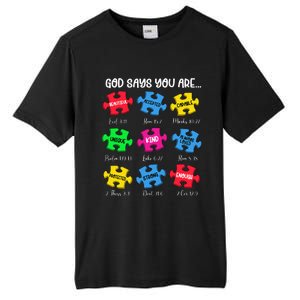 You Are Autism Awareness Puzzle Bible Verses Christian Tall Fusion ChromaSoft Performance T-Shirt