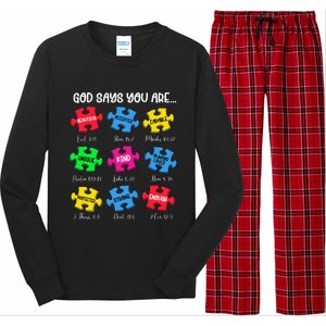 You Are Autism Awareness Puzzle Bible Verses Christian Long Sleeve Pajama Set