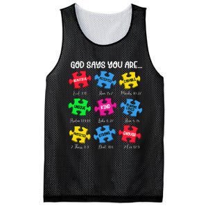 You Are Autism Awareness Puzzle Bible Verses Christian Mesh Reversible Basketball Jersey Tank