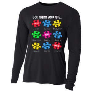 You Are Autism Awareness Puzzle Bible Verses Christian Cooling Performance Long Sleeve Crew