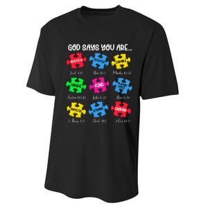 You Are Autism Awareness Puzzle Bible Verses Christian Performance Sprint T-Shirt