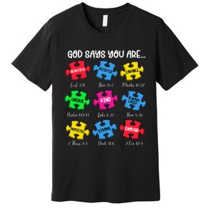 You Are Autism Awareness Puzzle Bible Verses Christian Premium T-Shirt