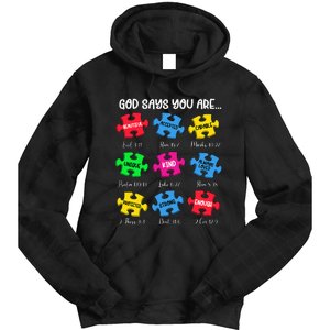 You Are Autism Awareness Puzzle Bible Verses Christian Tie Dye Hoodie