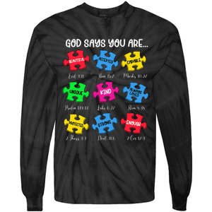 You Are Autism Awareness Puzzle Bible Verses Christian Tie-Dye Long Sleeve Shirt