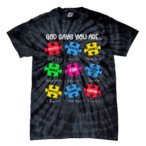 You Are Autism Awareness Puzzle Bible Verses Christian Tie-Dye T-Shirt