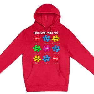 You Are Autism Awareness Puzzle Bible Verses Christian Premium Pullover Hoodie