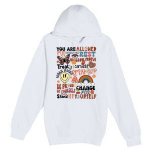 You Are Allowed To Thrive Retro Front Pocket Premium Pullover Hoodie