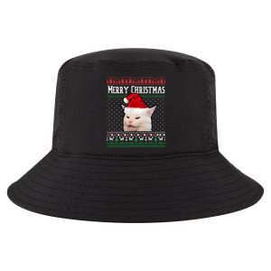 Yelling At A Smudge Cat Ugly Christmas Meme Great Gift Cool Comfort Performance Bucket Hat