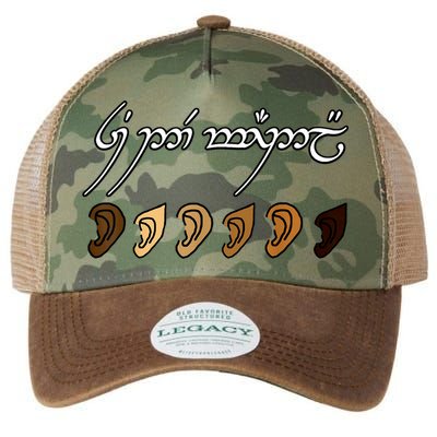 You All Are Welcome Here Elvish Elijah Funny Memes Wood Legacy Tie Dye Trucker Hat