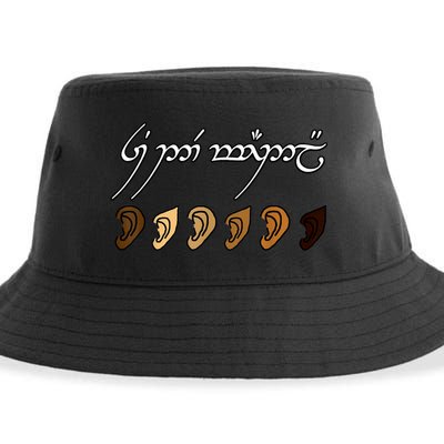 You All Are Welcome Here Elvish Elijah Funny Memes Wood Sustainable Bucket Hat