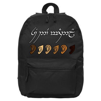 You All Are Welcome Here Elvish Elijah Funny Memes Wood 16 in Basic Backpack