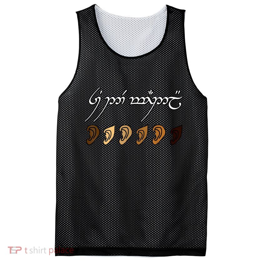 You All Are Welcome Here Elvish Elijah Funny Memes Wood Mesh Reversible Basketball Jersey Tank