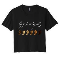 You All Are Welcome Here Elvish Elijah Funny Memes Wood Crop Top
