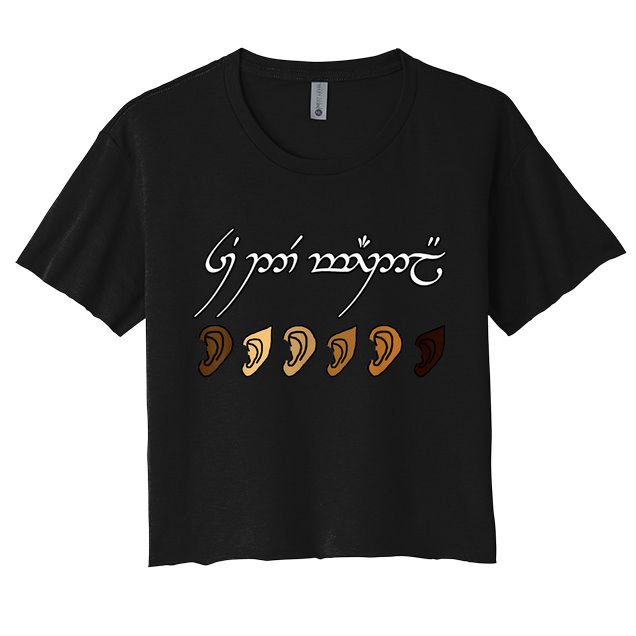 You All Are Welcome Here Elvish Elijah Funny Memes Wood Crop Top