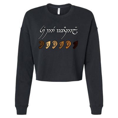 You All Are Welcome Here Elvish Elijah Funny Memes Wood Cropped Pullover Crew