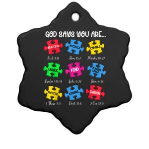 You Are Autism Awareness Puzzle Bible Verses Christian Ceramic Star Ornament