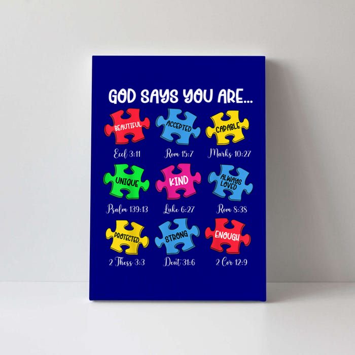 You Are Autism Awareness Puzzle Bible Verses Christian Canvas