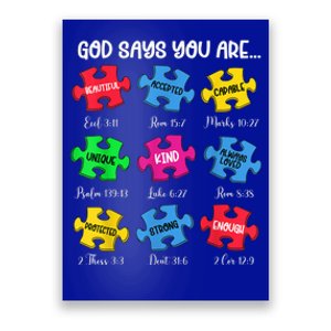 You Are Autism Awareness Puzzle Bible Verses Christian Poster