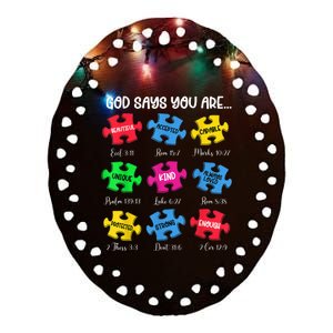 You Are Autism Awareness Puzzle Bible Verses Christian Ceramic Oval Ornament