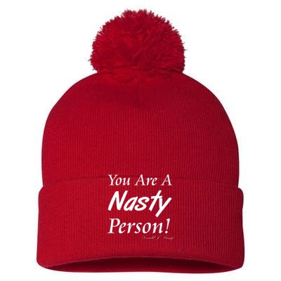 You Are A Nasty Person Funny CNN Town Hall Donald J. Trump Quote Pom Pom 12in Knit Beanie