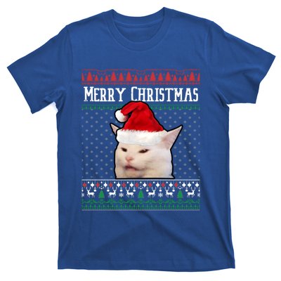 Yelling At A Smudge Cat Ugly Christmas Sweater Meme Cute Gift T-Shirt