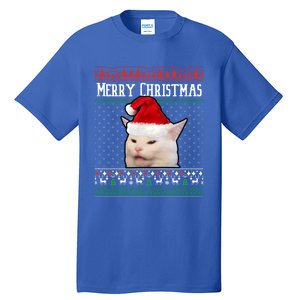 Yelling At A Smudge Cat Ugly Christmas Sweater Meme Cute Gift Tall T-Shirt