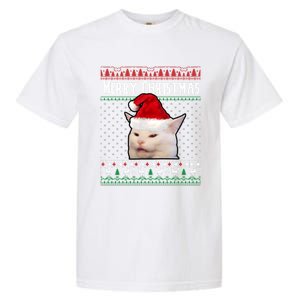 Yelling At A Smudge Cat Ugly Christmas Sweater Meme Cute Gift Garment-Dyed Heavyweight T-Shirt