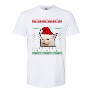 Yelling At A Smudge Cat Ugly Christmas Sweater Meme Cute Gift Softstyle CVC T-Shirt