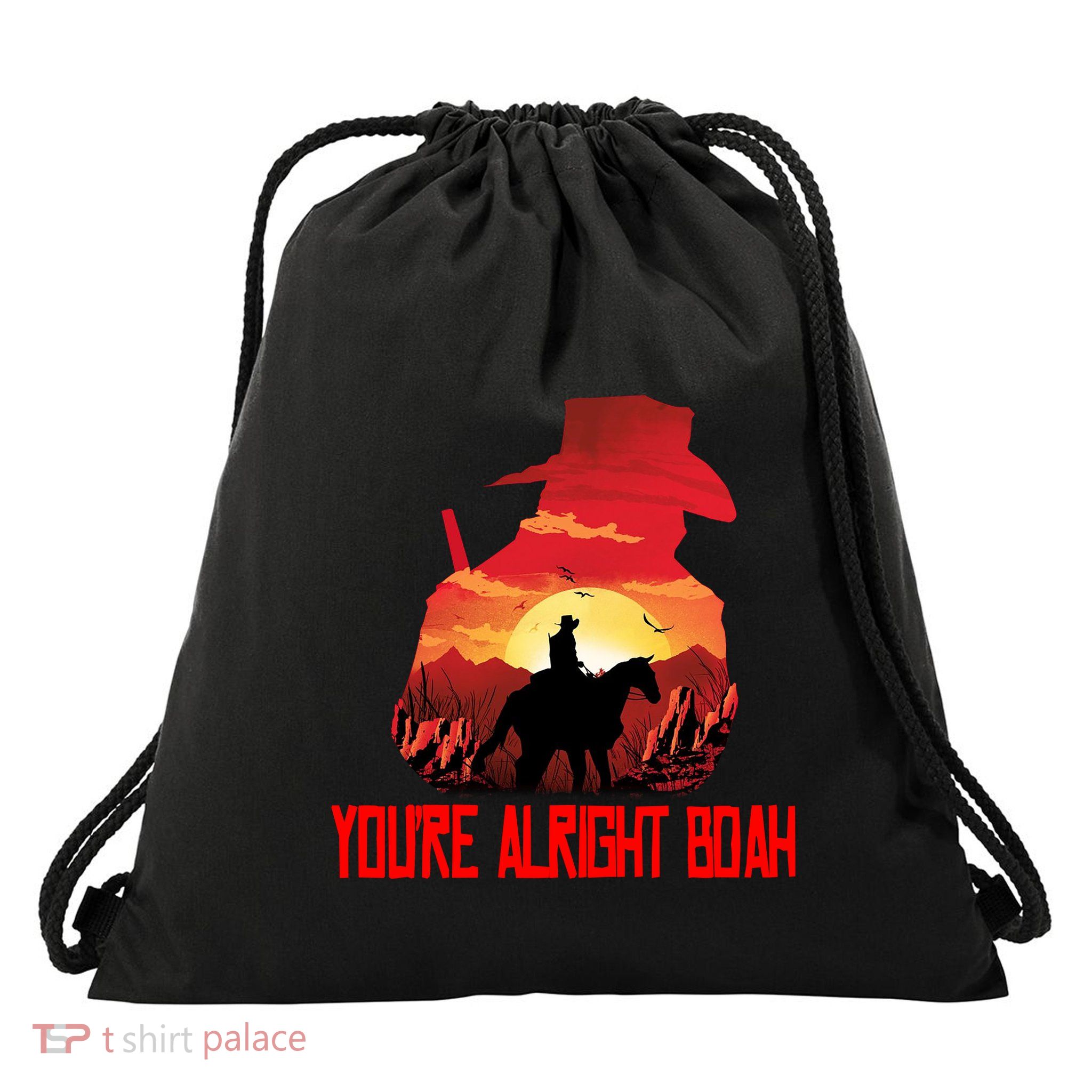 You’Re Alright Boah Rdr2 Style Gaming Drawstring Bag