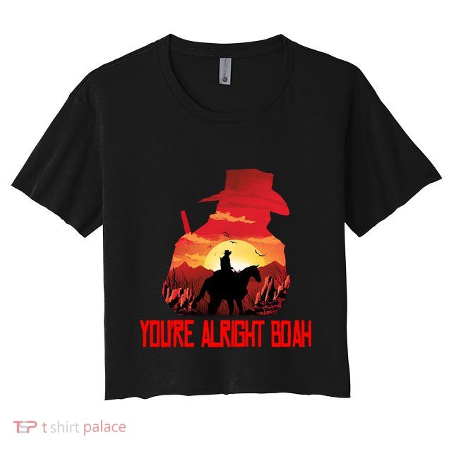 You’Re Alright Boah Rdr2 Style Gaming Crop Top