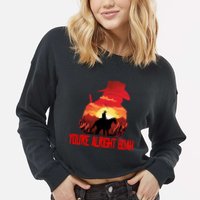 You’Re Alright Boah Rdr2 Style Gaming Cropped Pullover Crew