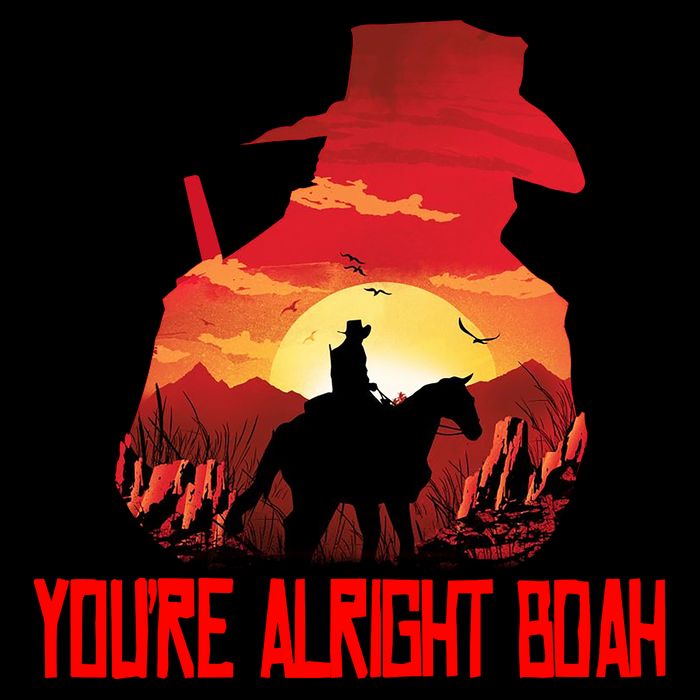 You’Re Alright Boah Rdr2 Style Gaming Cropped Pullover Crew