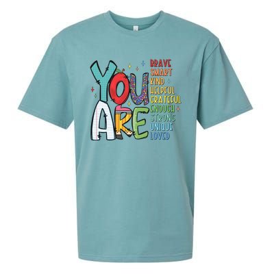 You Are Brave Smart Kind Back To School Sueded Cloud Jersey T-Shirt