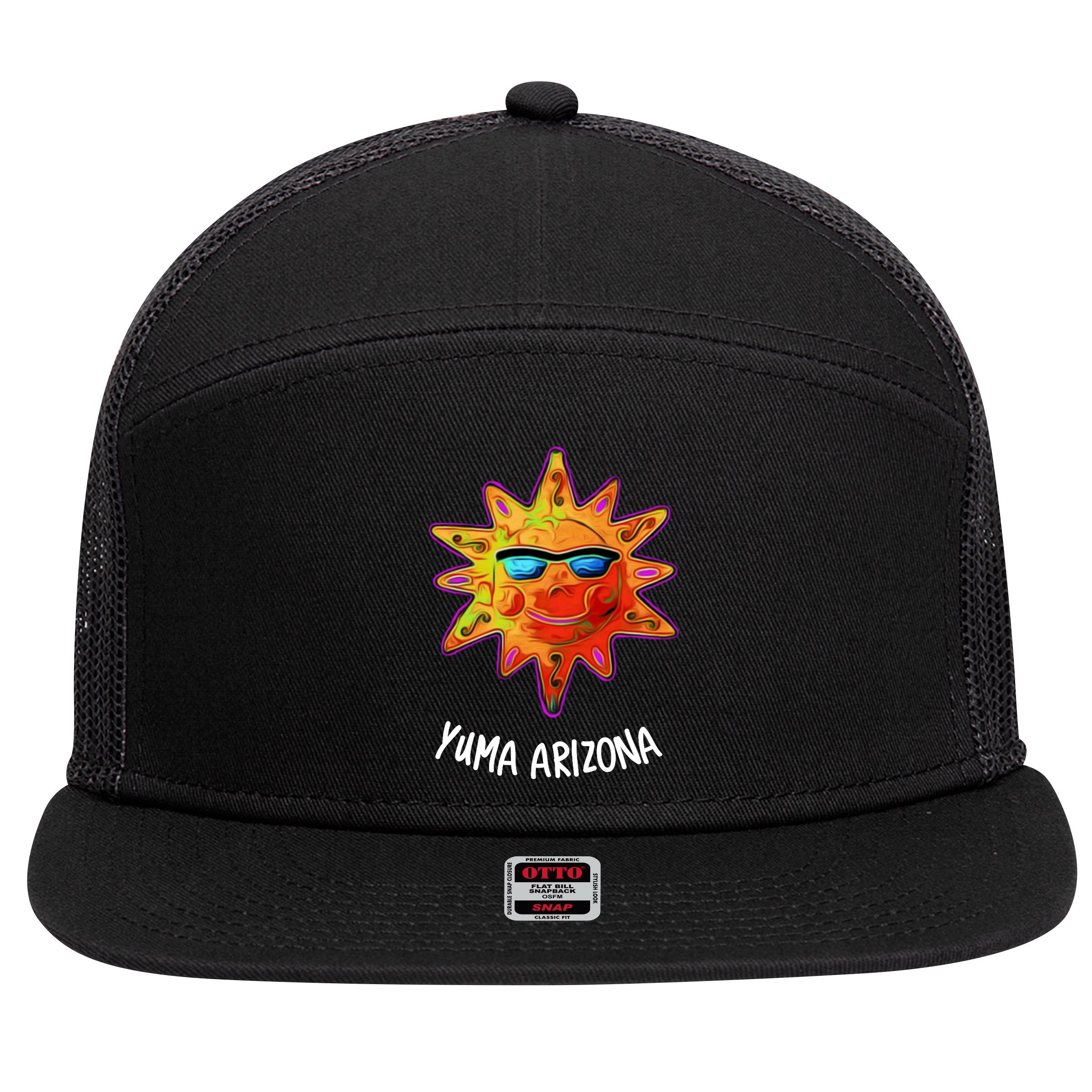 YUMA ARIZONA Blazing Sun 7 Panel Mesh Trucker Snapback Hat