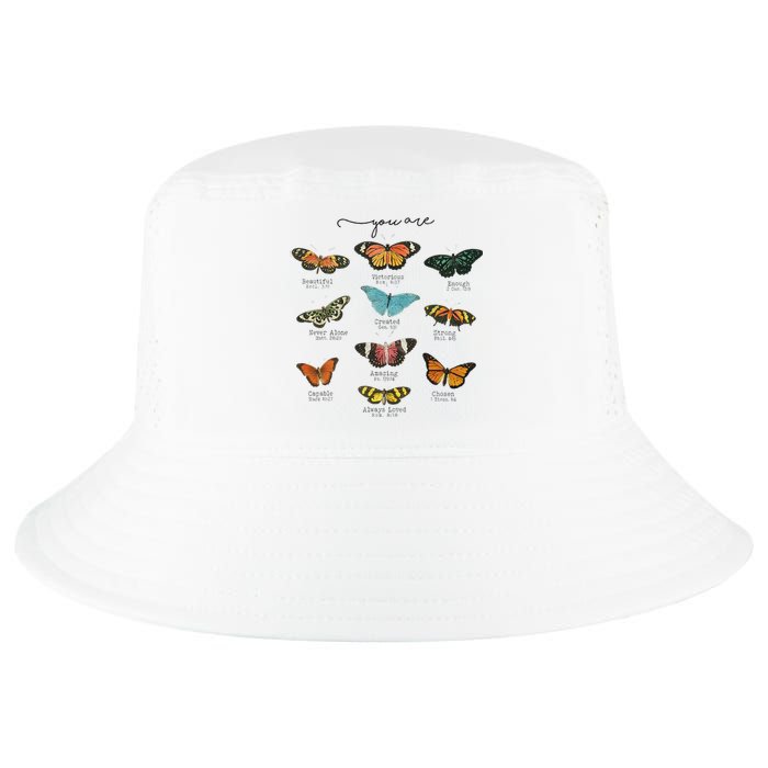 You Are Beautiful Bible Verse Religious Christian Butterfly Cool Comfort Performance Bucket Hat