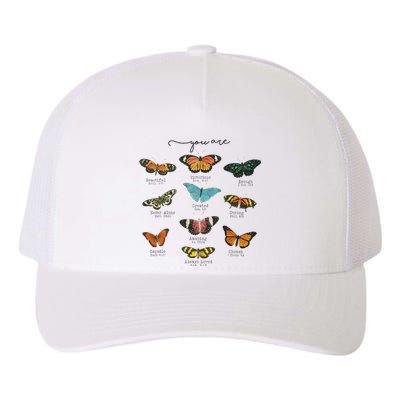 You Are Beautiful Bible Verse Religious Christian Butterfly Yupoong Adult 5-Panel Trucker Hat