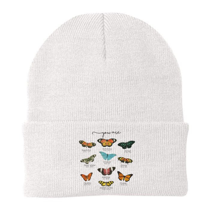 You Are Beautiful Bible Verse Religious Christian Butterfly Knit Cap Winter Beanie