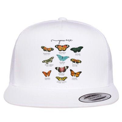 You Are Beautiful Bible Verse Religious Christian Butterfly Flat Bill Trucker Hat