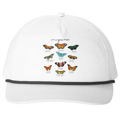 You Are Beautiful Bible Verse Religious Christian Butterfly Snapback Five-Panel Rope Hat