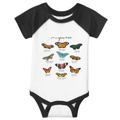 You Are Beautiful Bible Verse Religious Christian Butterfly Infant Baby Jersey Bodysuit