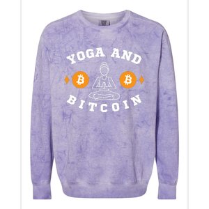 Yoga And Bitcoin, Workout, Gym, Crypto, Fitness, Cryptocurrency HODL BTC Colorblast Crewneck Sweatshirt