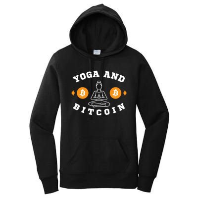 Yoga And Bitcoin, Workout, Gym, Crypto, Fitness, Cryptocurrency HODL BTC Women's Pullover Hoodie