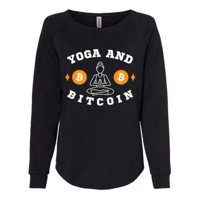 Yoga And Bitcoin, Workout, Gym, Crypto, Fitness, Cryptocurrency HODL BTC Womens California Wash Sweatshirt