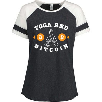 Yoga And Bitcoin, Workout, Gym, Crypto, Fitness, Cryptocurrency HODL BTC Enza Ladies Jersey Colorblock Tee