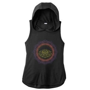 Yoga Art Buddhist Flower Blossom Spiritual Dala Lotus Gift Ladies PosiCharge Tri-Blend Wicking Draft Hoodie Tank