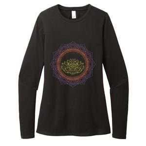 Yoga Art Buddhist Flower Blossom Spiritual Dala Lotus Gift Womens CVC Long Sleeve Shirt