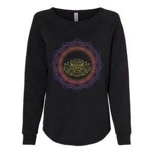 Yoga Art Buddhist Flower Blossom Spiritual Dala Lotus Gift Womens California Wash Sweatshirt